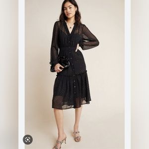 Anthropologie Audrey Clip Dot Shirtdress Sz 0